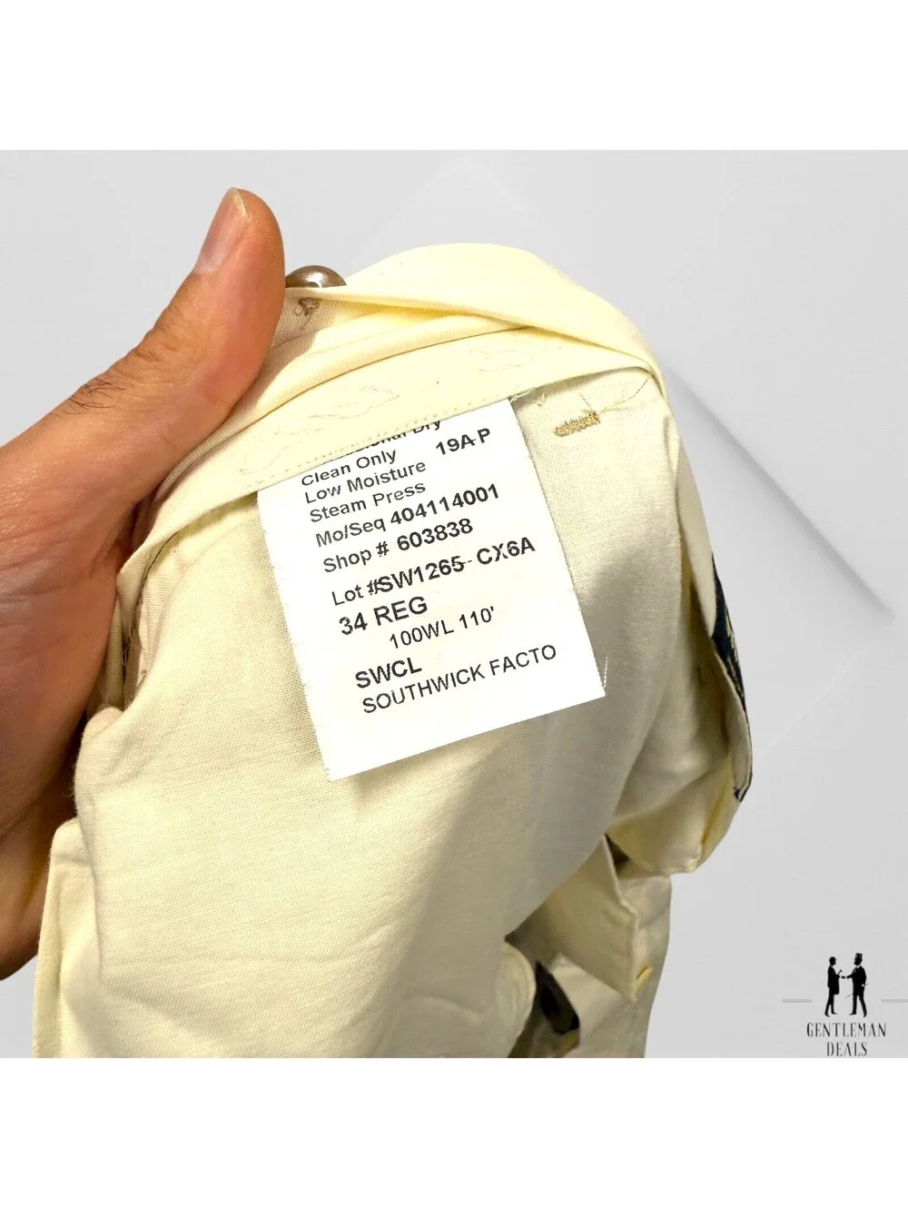 Southwick Clothes Dress Pants Men 34 (33x29) Tan 110s Wool Cuffed Beige